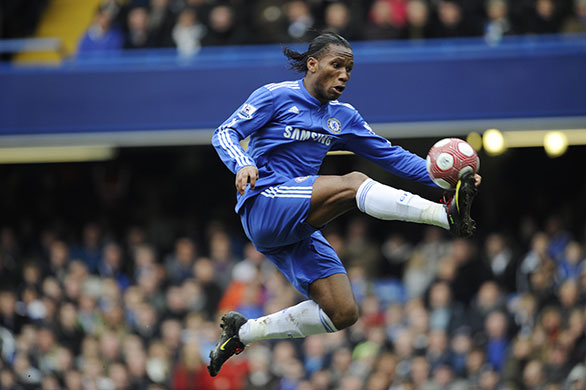 Chelsea v : Drogba demonstrates a piece of exquisite control 