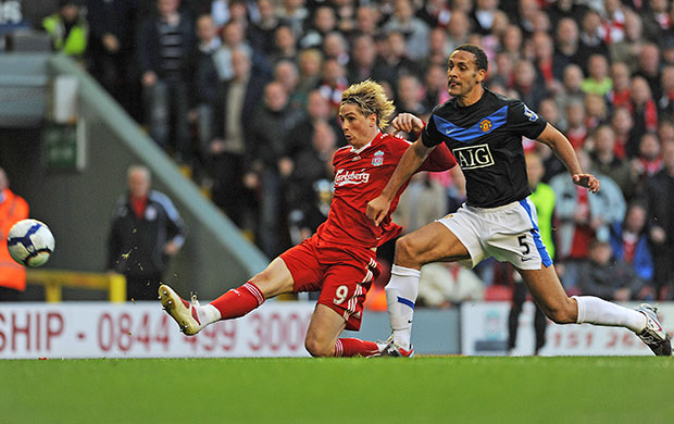 Title race gallery: Liverpool's Fernando Torres scores against Manchester United