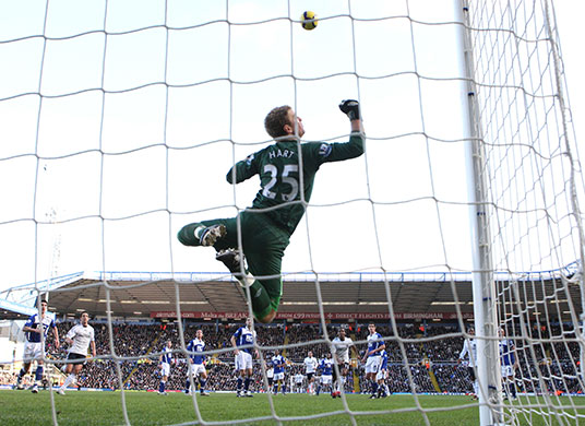 Title race gallery: Joe Hart saves a shot in Birminghams 0-0 draw against Chelsea
