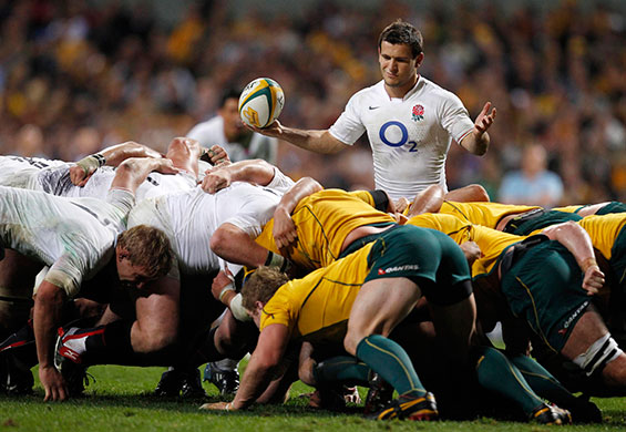 rugby: Care reacts as he tries to feed the ball