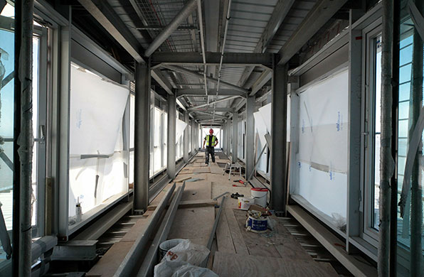 Grand Pier: Construction workers complete the interior