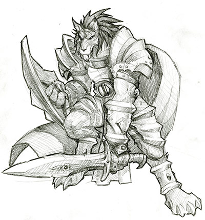 World of Warcraft: Worgen Warrior from the new starting area of Gilneas