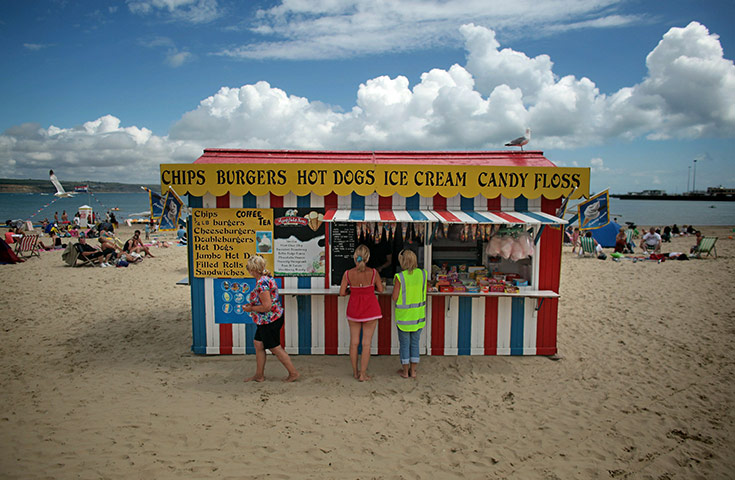 Weymouth: A food stall on the beach