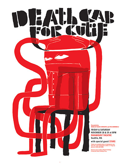 Patent Pending: Death Cab for a Cutie gig poster designed by Patent Pending