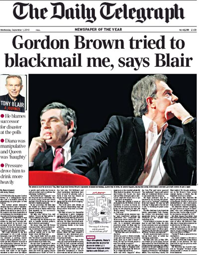 Blair front pages: The Daily Telegraph