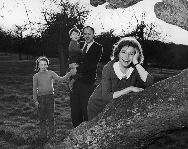 Roald Dahl Day: Patricia Neal with Roald Dahl and their children outside their house.