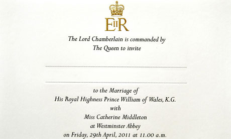 Royal wedding invite