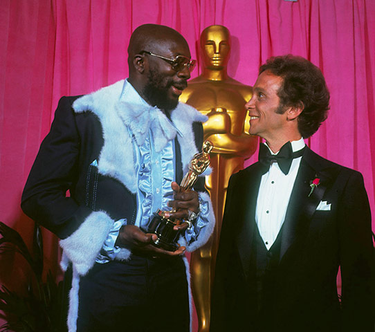 10 best: acceptances: Isaac Hayes Holding His Oscar Award