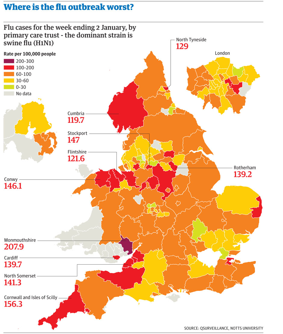 Swine flu data in the UK see how bad cases are where you live News