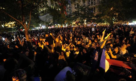 Members of the Occupy Wall Street movement fill Zuccotti Park in New York