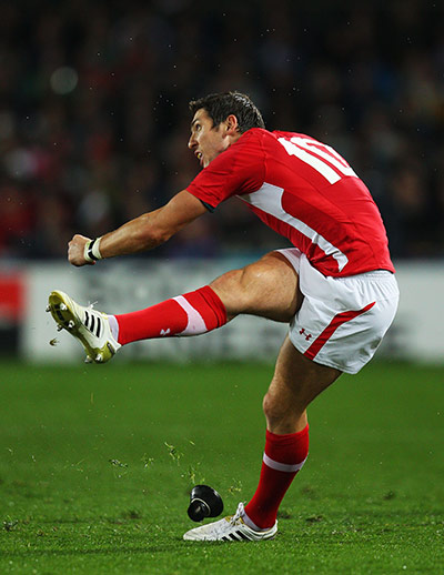 Wales v France RWC semi: James Hook kicks a penalty