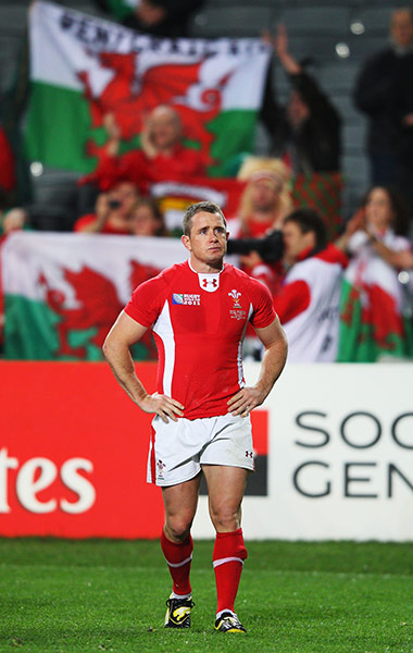 Wales v France RWC Semi: hane Williams of Wales shows his dejection 