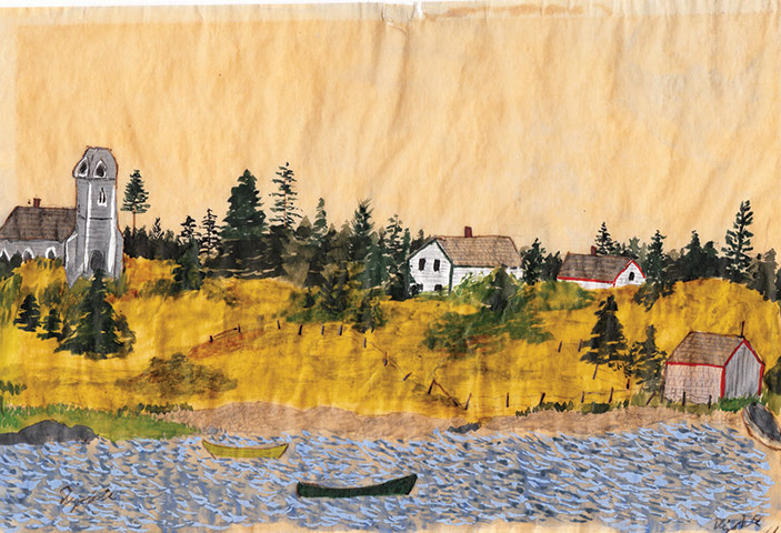 Exchanging Hats book: Nova Scotia Landscape, a painting by Elizabeth Bishop