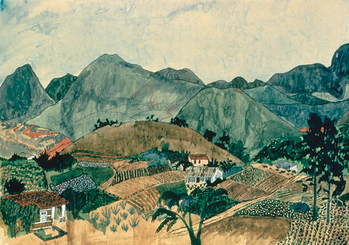 Exchanging Hats book: Brazilian Landscape, a painting by Elizabeth Bishop