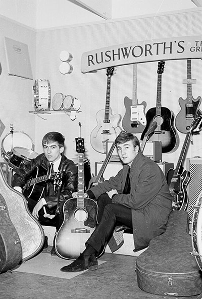 George Harrison Book: George Harrison and John Lennon at Rushworth's, 1962