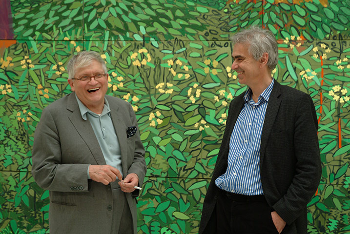 David Hockney book: David Hockney and Martin Gayford at Bridlington Studio, 20 April 2010