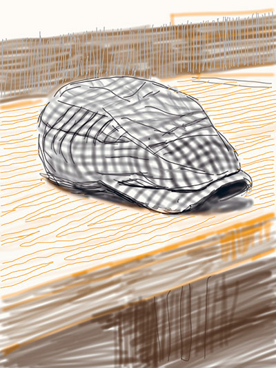 David Hockney book: Untitled, 13 November 2010, 1 iPad Drawing of a cap