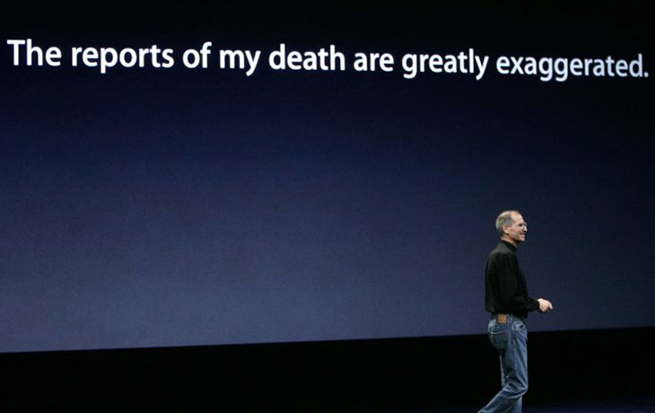 steve jobs dies: 9 September 2008: Jobs makes light of his ill health at an Apple event