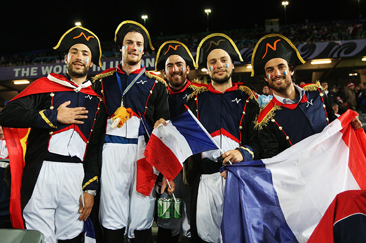 England v France: France fans ahead of their Rugby World Cup Quarter-Final against England