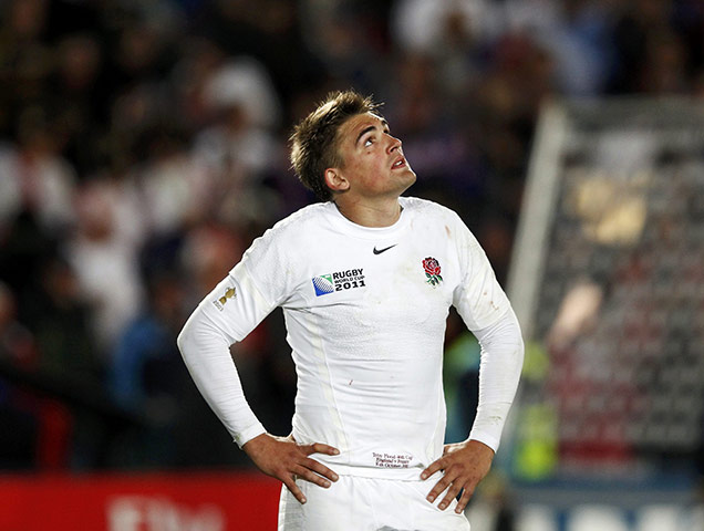England v France: England's Toby Flood reacts after losing the Rugby World Cup quarter-final