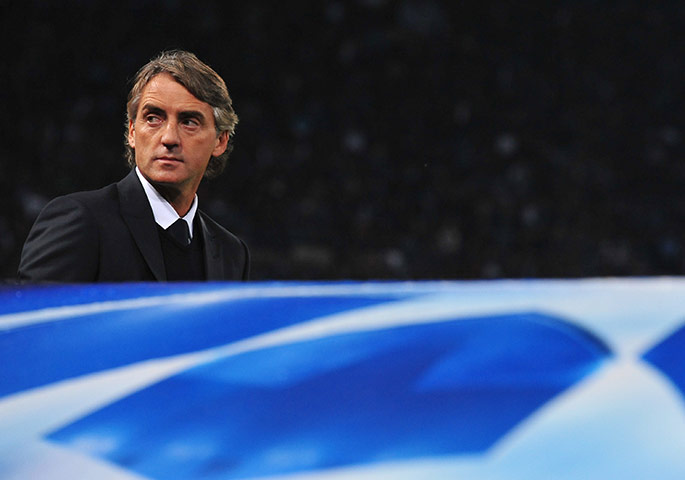 Champions League Tuesday: Manchester City boss Roberto Mancini ahead of the match against Napoli