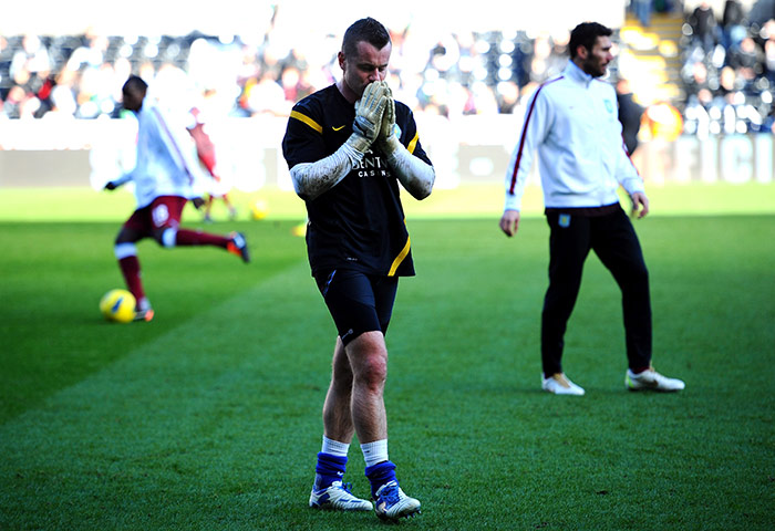 Sunday football: Aston Villa's goalkeeper Shay Given ahead of the match against Swansea