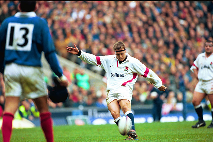Jonny Wilkinson Retires: Jonny Wilkinson kicks a penalty during the 21-10 Five nations victory