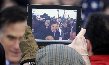 Mitt Romney on an iPad