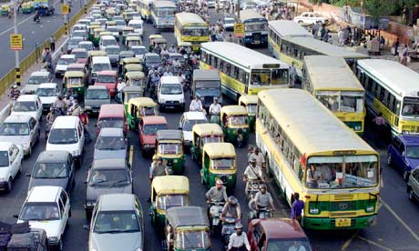 Traffic jam in Delhi