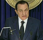 Egyptian president Hosni Mubarak