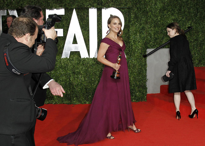 Oscars 2011: afterparties: Portman arrives at the 2011 Vanity Fair Oscar party in West Hollywood