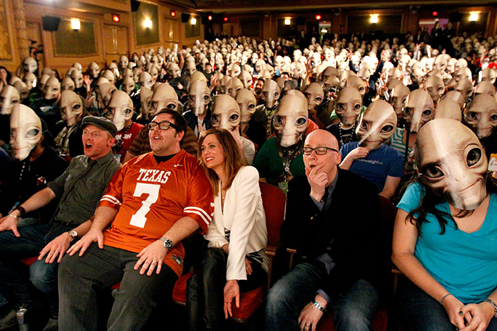 SXSW Festival Day 3: Simon Pegg, Nick Frost, Kristen Wiig and Greg Mottola in the audience