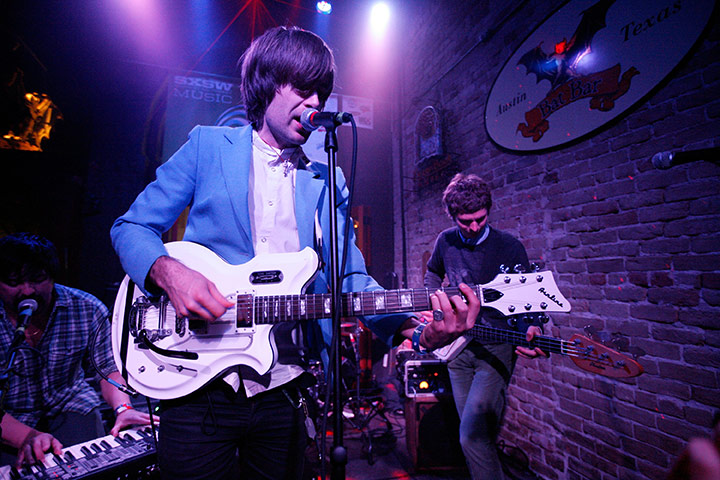 SXSW Festival: Michael Cera performs with music group Mister Heavenly