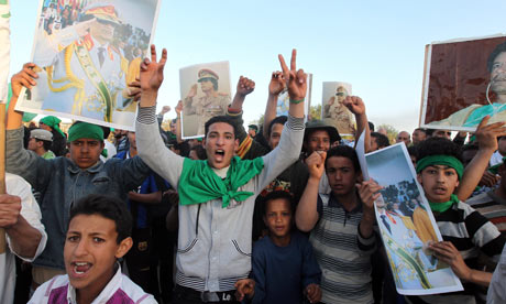 Libyans loyal to leader Muammar Gaddafi