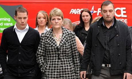 Ian Tomlinson's widow, Julia, arrives at the inquest with stepsons Richard King and Paul King