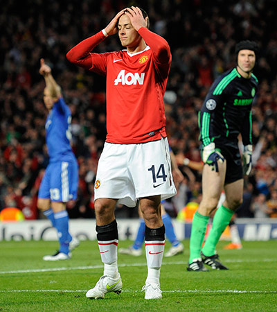 Man Utd v Chelsea: Hernandez dejection after his goal against Chelsea is ruled out for offside