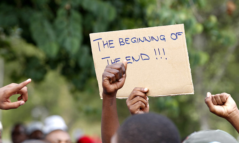 Africa Unrest: Protesters take part in a march in Mbabane, Swaziland
