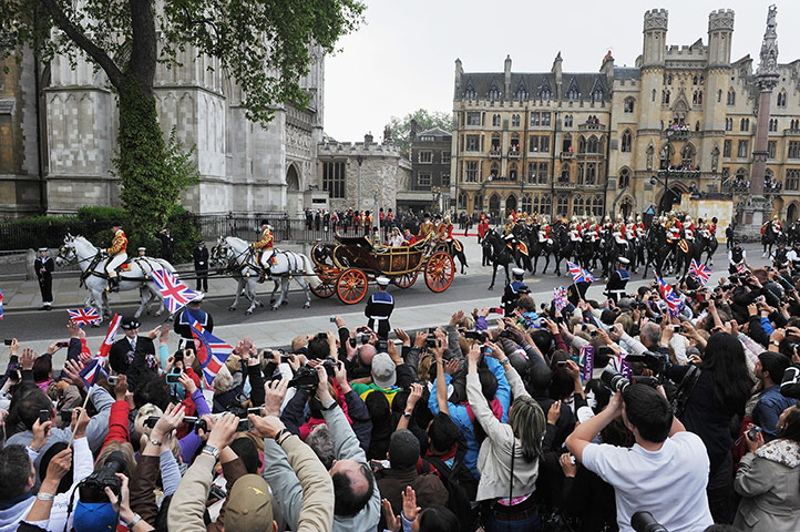 Wedding procession: Royal Wedding - Carriage Procession To Buckingham Palace And Departures