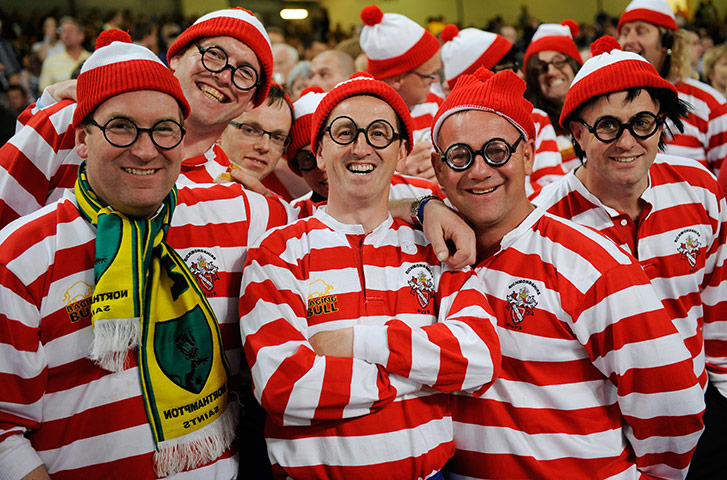 Heineken Cup Final: Rugby fans dressed as Wally from Where's Wally fame