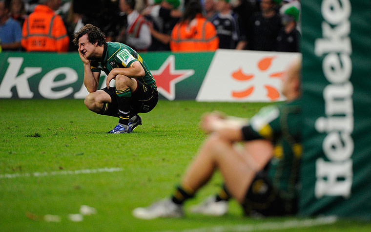 Heineken Cup Final: Dejected Northampton players Lee Dickson, left, & Shane Geraghty at the end
