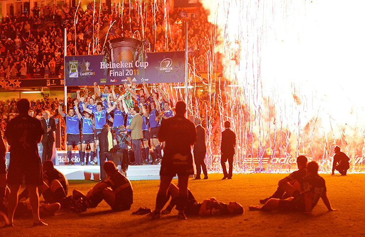 Heineken Cup Final: Leinster lift the trophy 