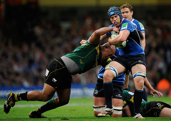 Heineken Cup Final: Soane Tonga'uhia tackles Sean O'Brien
