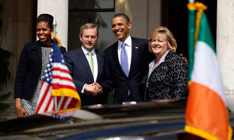 Barack Obama and first lady Michelle Obama at Farmleigh House in Dublin