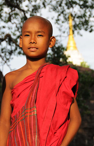 Burma gallery: A young monk at the hidden caves of Po Win Taung