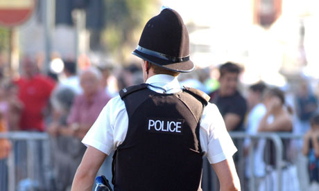 A police officer on foot patrol 