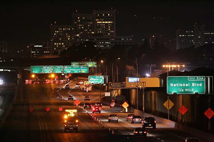 Carmageddon: Traffic is blocked on the northbound of Interstate 405 freeway