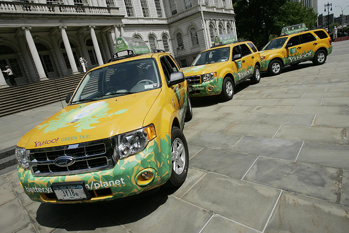 Yellow taxicabs: 2007: Three Ford Escape hybrid taxicabs