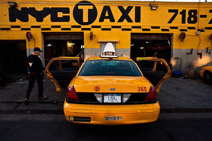 Yellow taxicabs: 2010: A yellow taxi is being cleaned at the 55Stan Operating Corporation