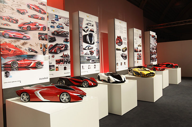 Ferrari design contest: Display of designs at the Ferrari World Design Contest
