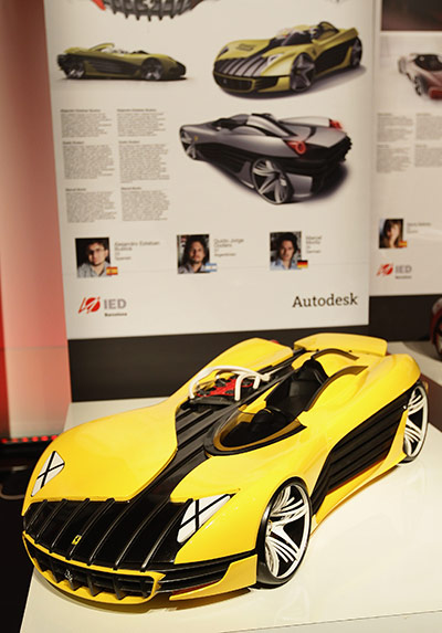 Ferrari design contest: A design from IED Barcelona is displayed at Ferrari World Design Contest